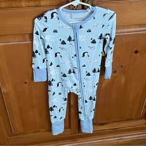 NWT Angel Dear Penguin and Polar Bear Convertible Feet Romper Pajama 6-12M